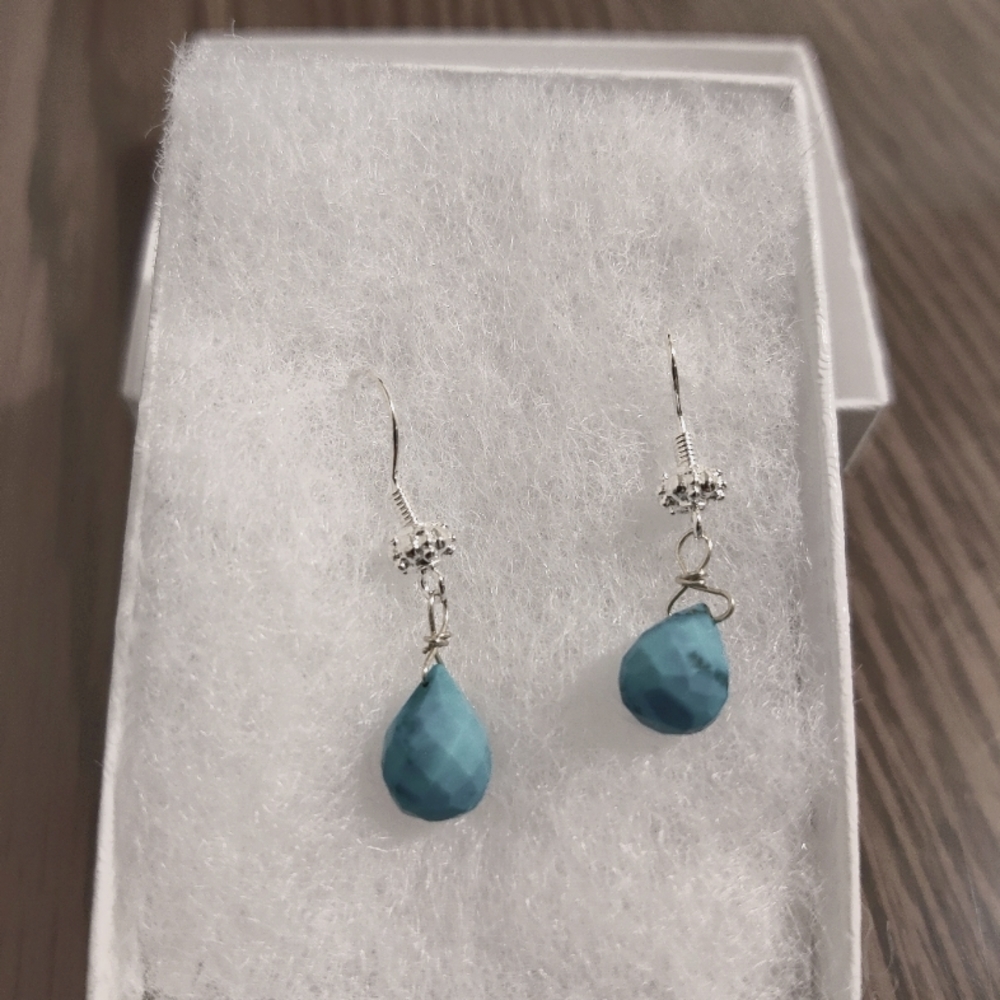 Handmade Turquoise Drop Earrings